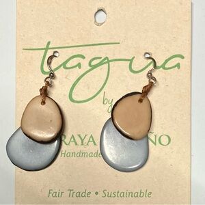 Tagua earrings in Fiesta design